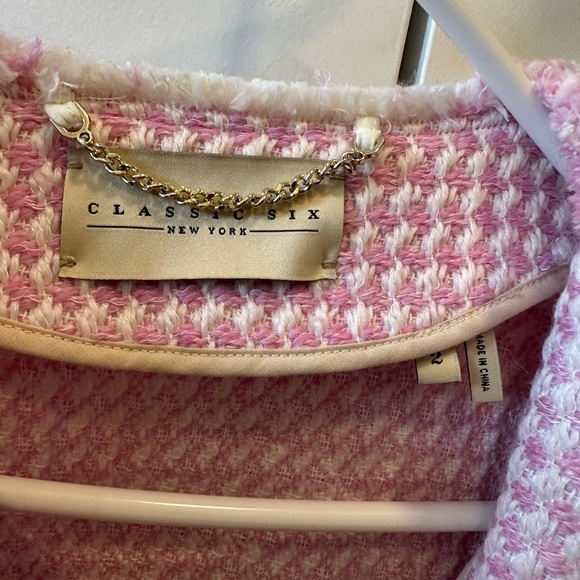 Classic Six New York GABRIELLE CONVERTIBLE BOX JACKET IN PINK size 2 - Picture 4 of 7